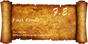 Faul Ernő névjegykártya